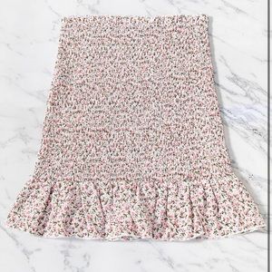 Ruffle Hem Ditsy Floral Skirt
